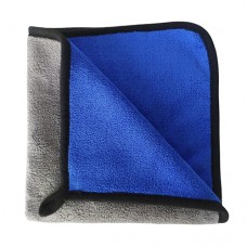 Салфетка полировальная из микрофибры 40x40см серо-синяя с кантом